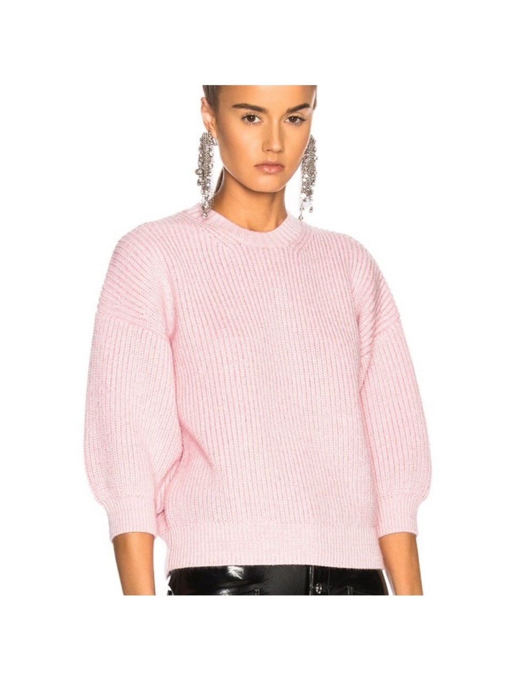 3.1 Phillip Lim Puff Sleeve Wool & Mohair Blend Sweater Pink Petal Extra Small